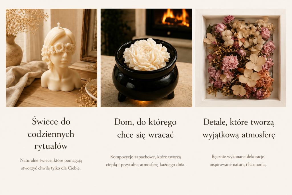 Świece sojowe, naturalne zapachy do domu i dekoracje - Szept Łąki