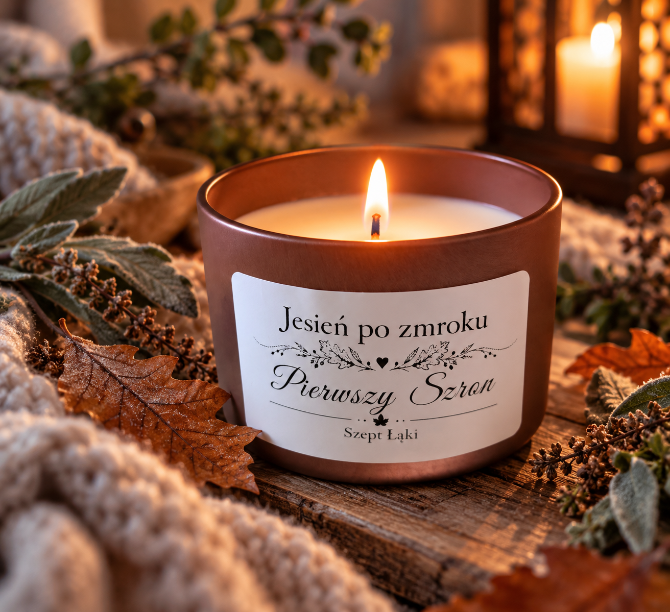 Pierwszy Szron – zbliżenie zapalonej naturalnej świecy sojowej